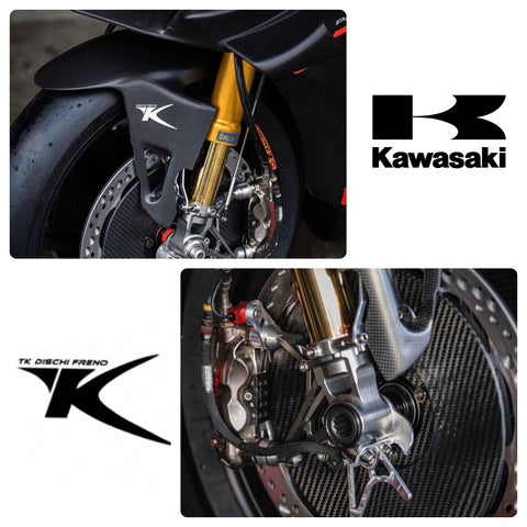 Tk Dischi Freno Evo Brake Rotor Set 2016-2020 Kawasaki Zx10R Ninja 400Cc 2018> Carbon Discs