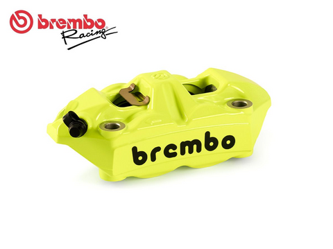 Brembo Racing Yellow Fluo Radial Brake Calipers M4 Monoblock 100Mm Black Logo Brake Calipers