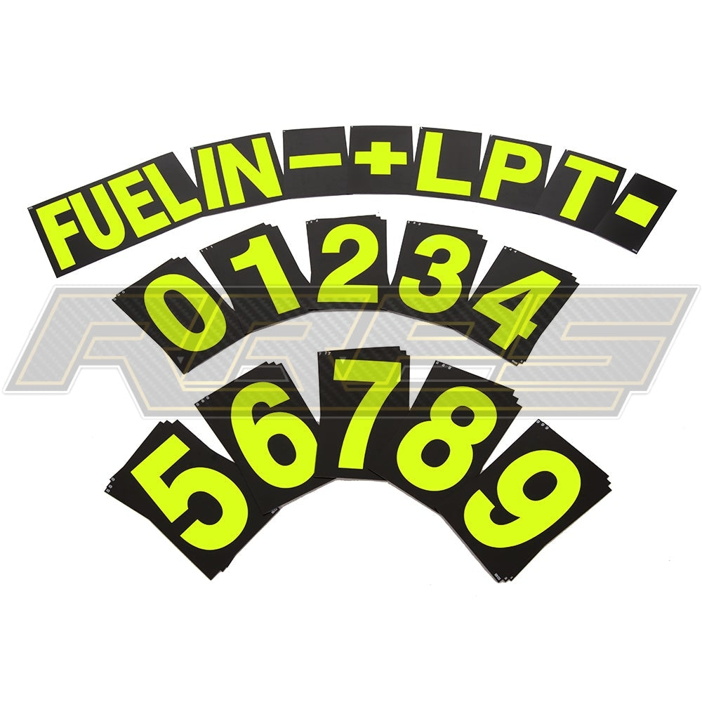 B-G Racing | Large Yellow Pit Board Number Set